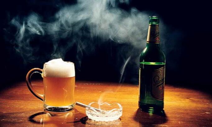 Alcol e fumar como causa da osteocondrose do peito